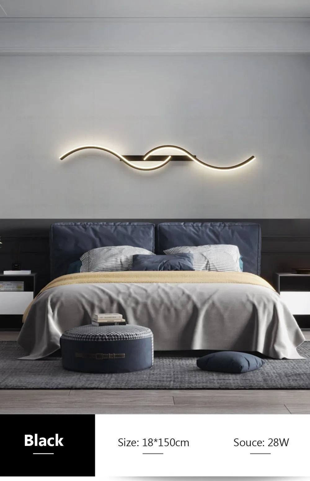 Modern LED Wall Lamp – Minimalist Bedside & Living Room Wall Sconce Light